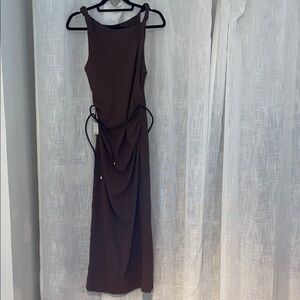 Zara Brown Full Length Dress BNWT